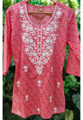 RFSS1767 - Printed Chickenkari Short Kurta