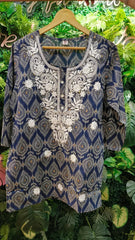 RFSS1767 - Printed Chickenkari Short Kurta