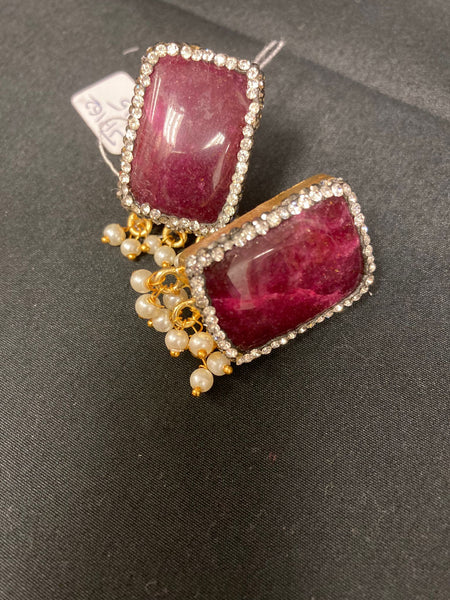 JP167 - Semi-precious stones Ear-ring