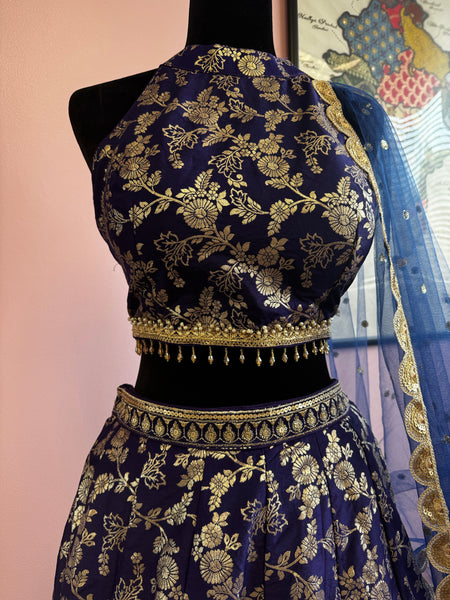 AFL7001: Beautiful purple halter neck lehenga