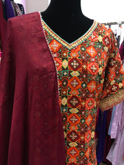 AFL2044 - Full set in georgette comes with heavy embroidery.comes with sharara pant and dupatta.