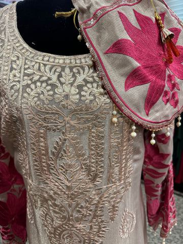 Pnk445: Beautiful long kurti with potli