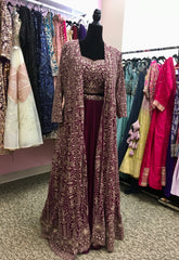 AFL2012  Pure Georgette Party wear Lehenga. Comes with crop top and heavy embroidery in jacket.