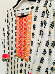 RFSS1539 - Muslin Kurta sequence work on yoke comes with pant.