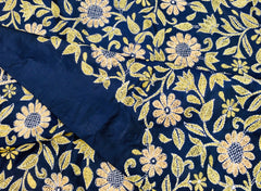 KSN229 Pure Silk Kantha Tussar Saree in green. Comes with stitched blouse. Fall peco done.