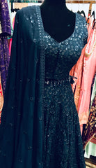 HRD104 Dark blue lehenga.