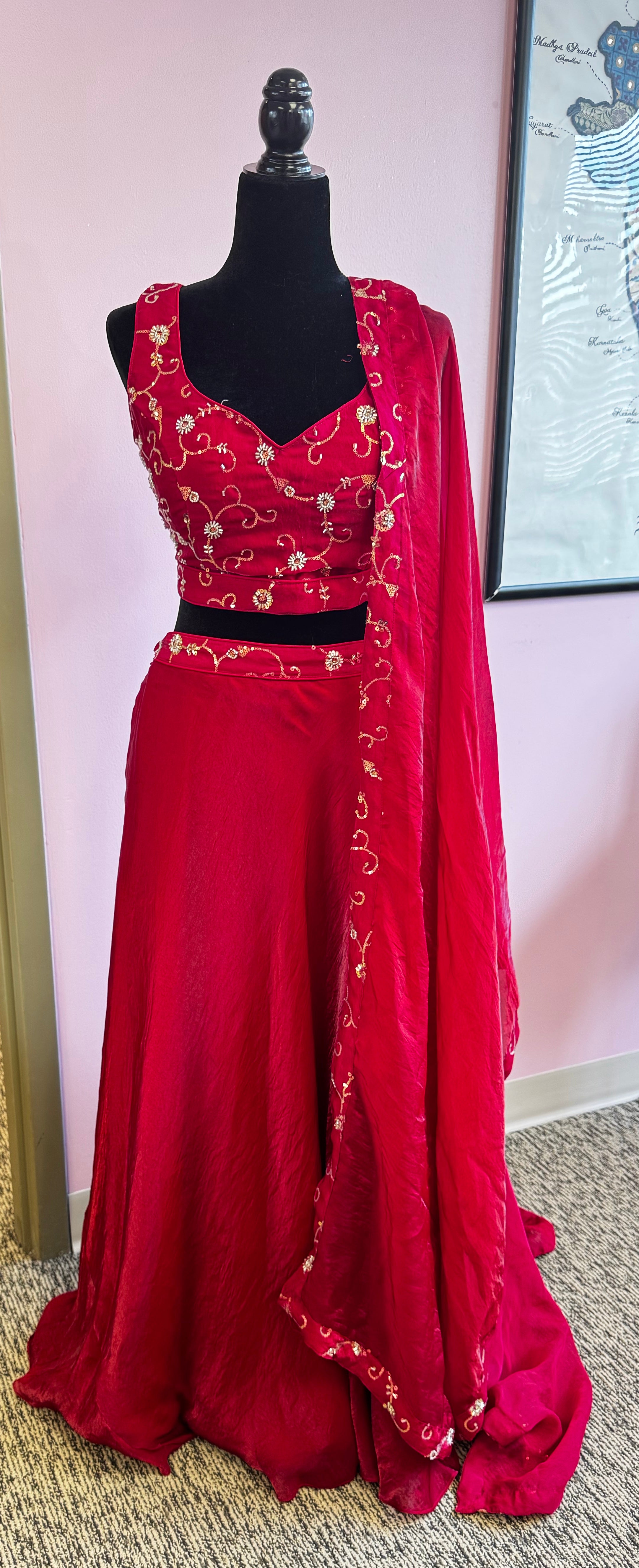 AFL6008: Beautiful maroon lehenga
