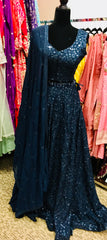 HRD104 Dark blue lehenga.