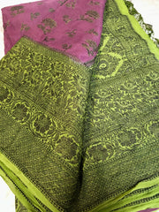 BKS 011- Pure Georgette  Banarasi saree with Gold Zari work. Comes with Unstitched Blouse.