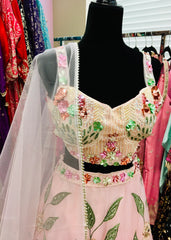 HRD103 Light pink lehenga.
