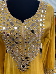Pnk441: Yellow kurti with salwar pants