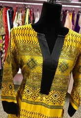 KNG015 Mashru silk knee length kurta.