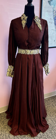 Ori036: Long gown with belt
