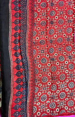 KSS349 PURE MODAL SILK SAREE IN MAROON AJRAKH PRINT