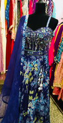 HRD102 Dark blue lehenga .