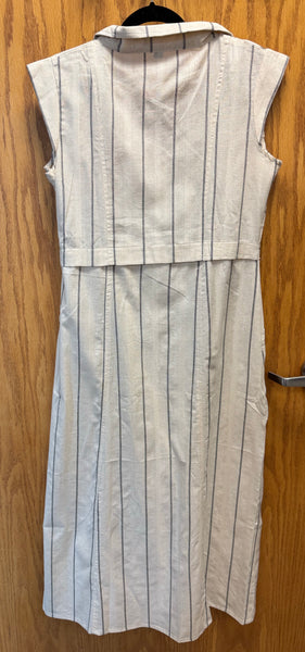 JPD012-White long dress with side pockets
