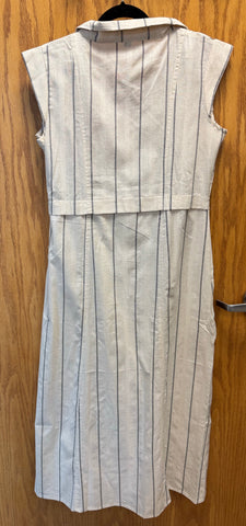 JPD012-White long dress with side pockets