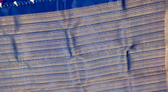 KSS436 Pure handloom kanchipuram silk Saree in  blue with gold zari border.comes with stitched blouse size 40,can be altered to 44 size.