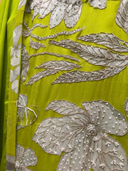 KKD107 PURE CHIFFON FLORAL EMBROIDERED KURTA WITH GHARARA AND DUPATTA