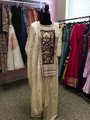 AFL2046 - Stylish top with heavy embroidery work.Come with sharara pant and dupatta.