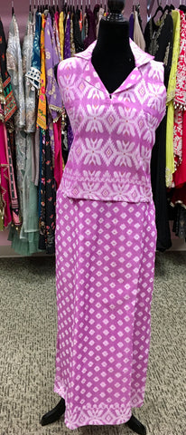 KNG010 Jamdani top with pencil skirt in co-ord set.
