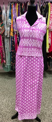 KNG010 Jamdani top with pencil skirt in co-ord set.