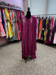 Pnk447: Long kurti with cape and pants and dupatta