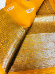 BKS 013 -  Pure Organaza Banarasi  saree with Gold Zari work. Comes with unstitched Blouse