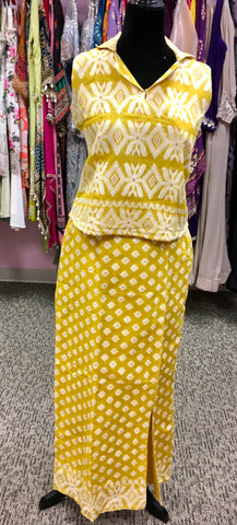 KNG009 Jamdani top with pencil skirt in co-ord set
