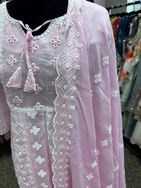 Pnk404: Pink Kurta with Pants and Dupatta