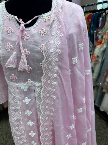 Pnk404: Pink Kurta with Pants and Dupatta