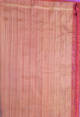 KSS437 Purekanchipuram silk Saree in brown with gold zari border.comes with stitched blouse size 40,can be altered to 44 size.