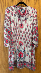 JPD023-White crepe co-ord set with pink pattern