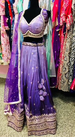 AFL9032  lehenga in purple . Comes with matching stitched blouse and dupatta.