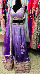 AFL9032  lehenga in purple . Comes with matching stitched blouse and dupatta.