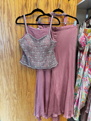 AFL7018: Beautiful blouse top with sharara pants and dupatta