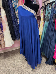 KKD002 - One shoulder long crepe dress with pants