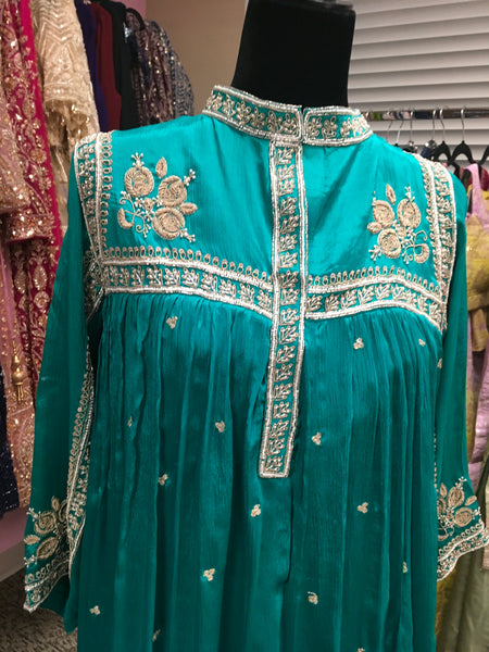 KKD020 - Teal kurta with tulip pants