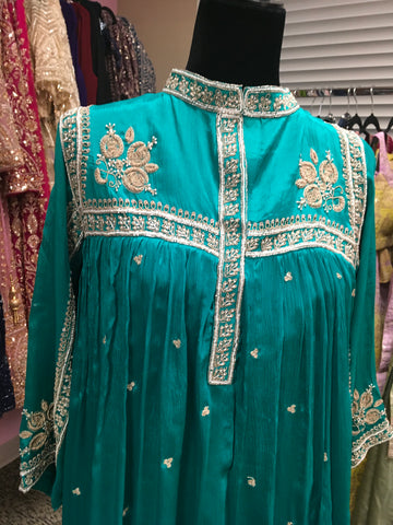 KKD020 - Teal kurta with tulip pants