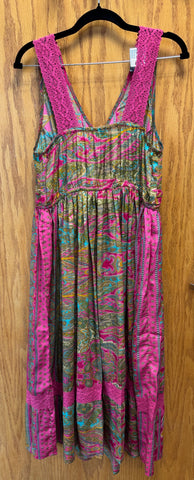 JPD020-Sleeveless pink dress with pattern