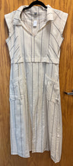 JPD012-White long dress with side pockets