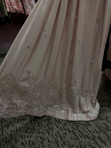 Pnk442: Pink kurti with sharara pants and dupatta