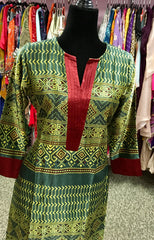 KNG016 Mashru silk knee length kurti.