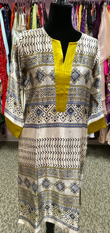 KNG013 Mashru silk knee length kurti.