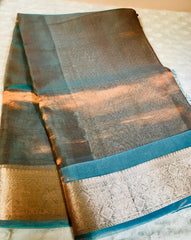 BKS 018 -  Pure Silk Tissue Banarasi  saree with Gold Zari work. Comes with unstitched Blouse.