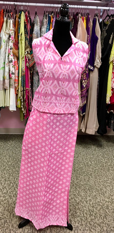 KNG011 Jamdani top with pencil skirt in co-ord set.