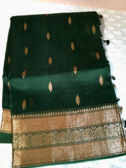 BKS 012 -  Pure Organaza Banarasi  saree with Gold Zari work. Comes with unstitched Blouse.