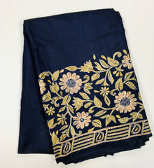 KSN229 Pure Silk Kantha Tussar Saree in green. Comes with stitched blouse. Fall peco done.