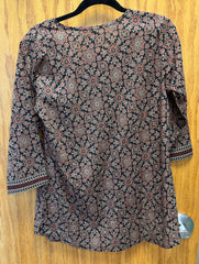 JPD011-Red and brown mandala pattern on black short kurti