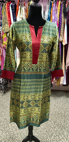 KNG016 Mashru silk knee length kurti.